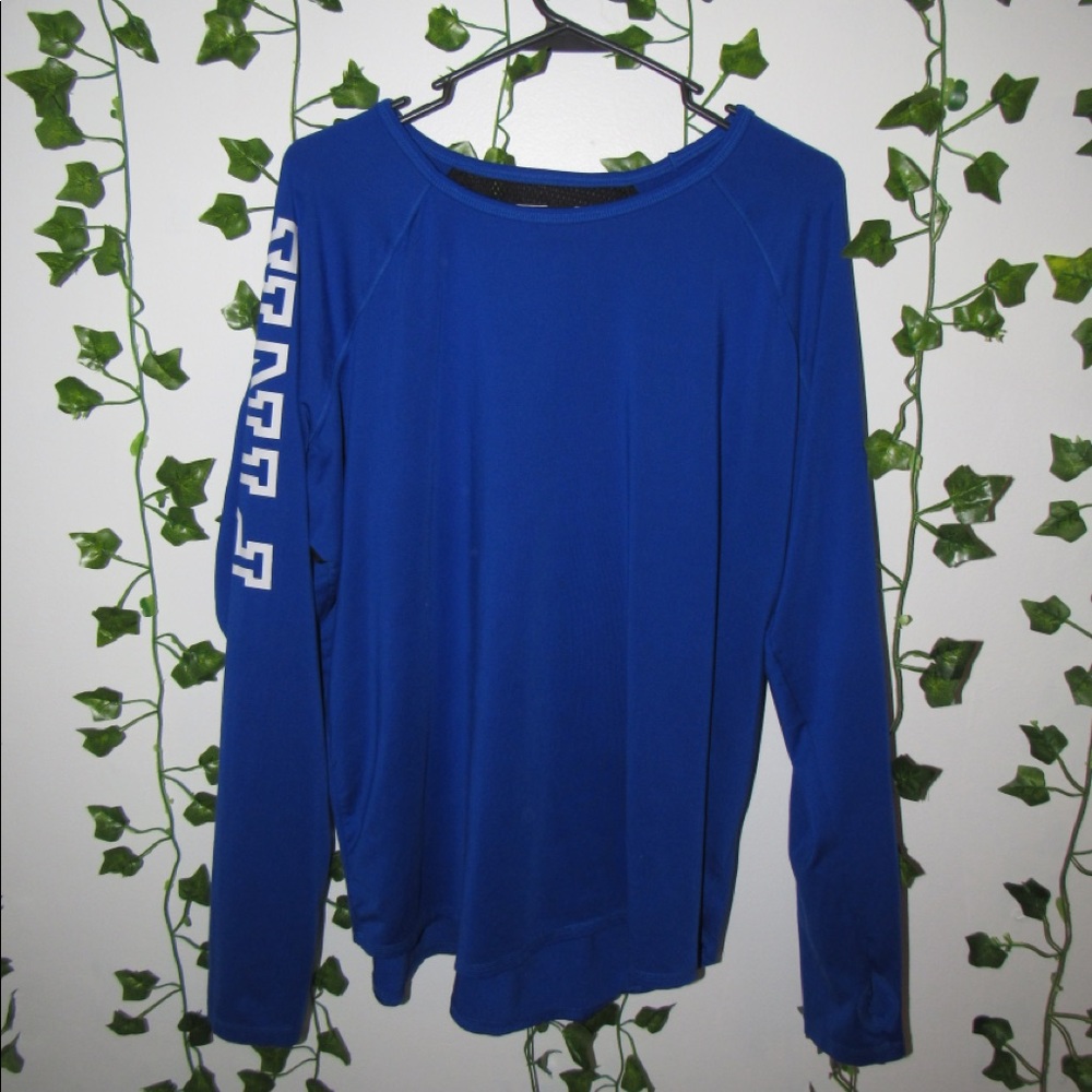 pink victoria’s secret blue top